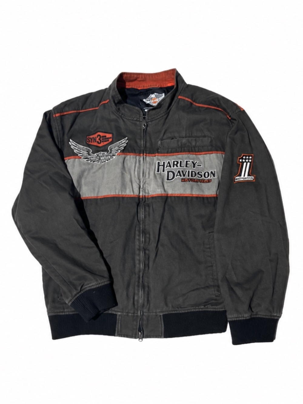 Harley Davidson SYN3 Men’s XL Embroidered Motorcycle Biker Jacket